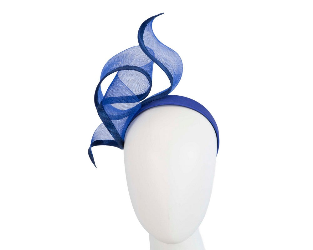 Sculptured royal blue racing fascinator by Fillies Collection